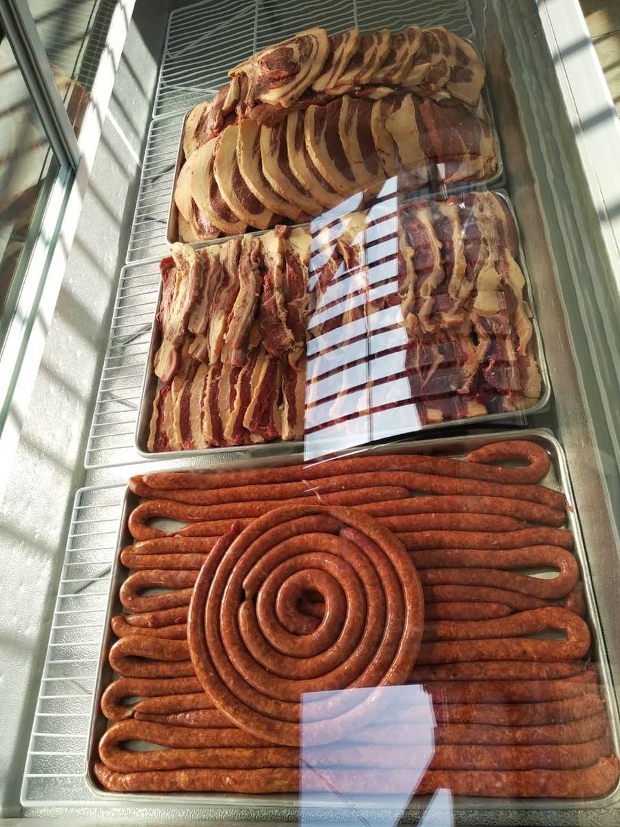 Butchery chiller with sausage and beef chops ready for bulk orders